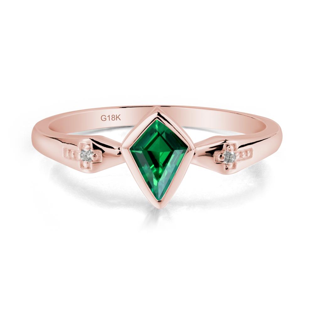 Gothic Kite Shaped Emerald Ring - LUO Jewelry #metal_18k rose gold