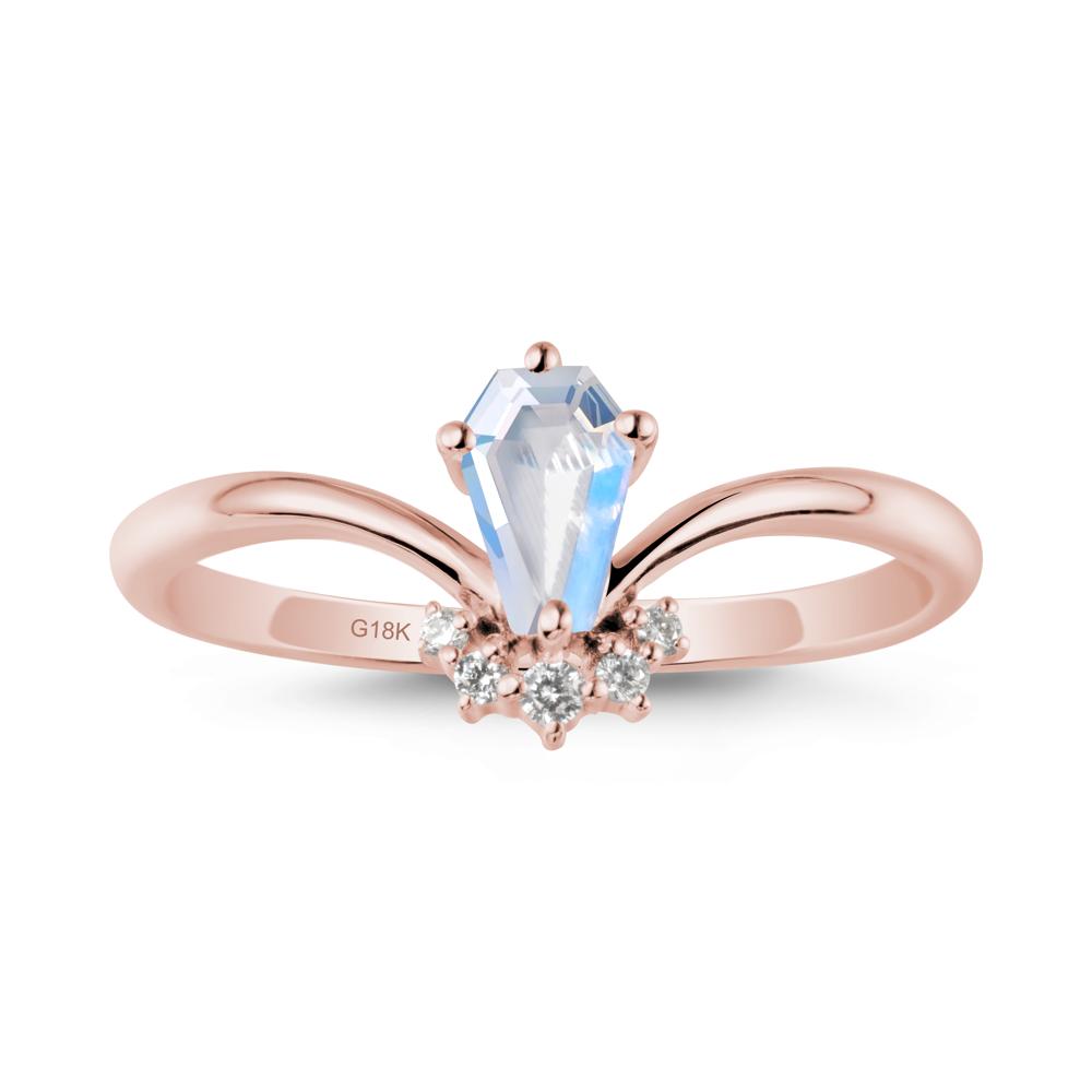 Simple Coffin Cut Moonstone Engagement Ring - LUO Jewelry #metal_18k rose gold