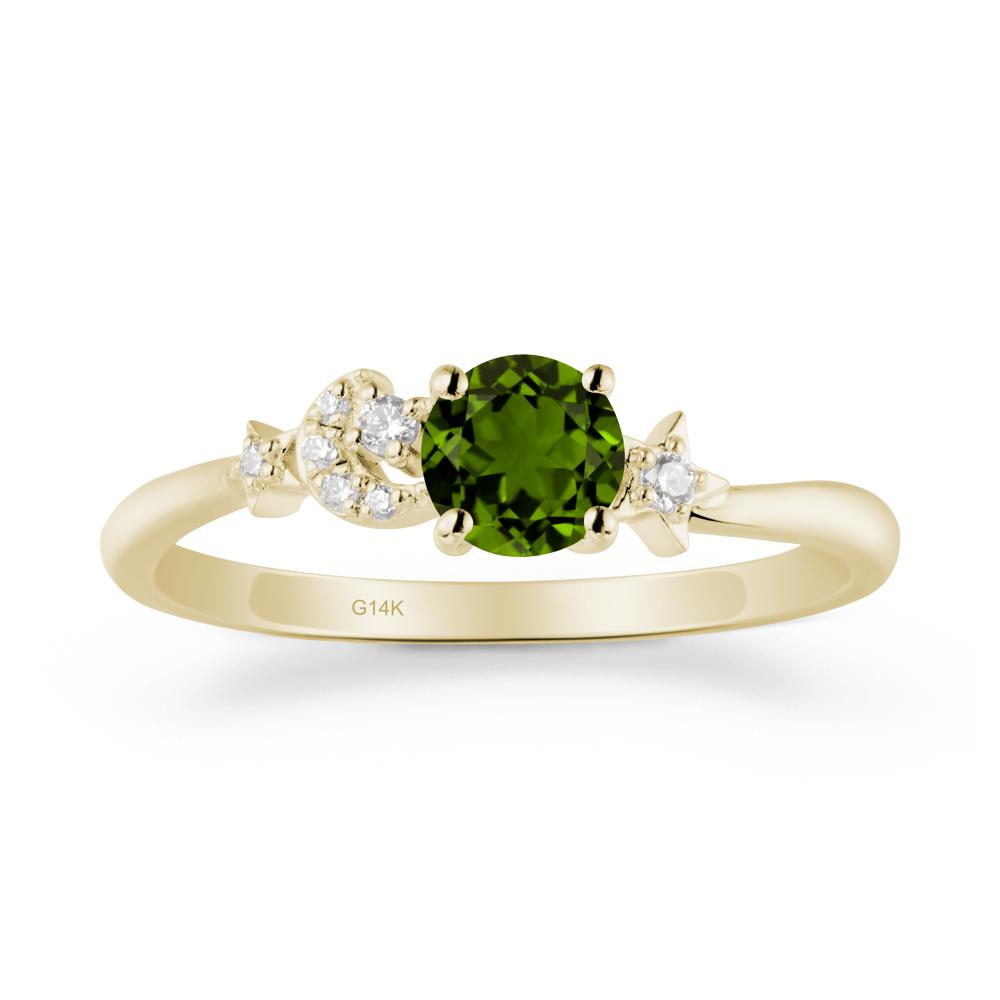 Moon and Pentacle Diopside Ring - LUO Jewelry #metal_14k yellow gold