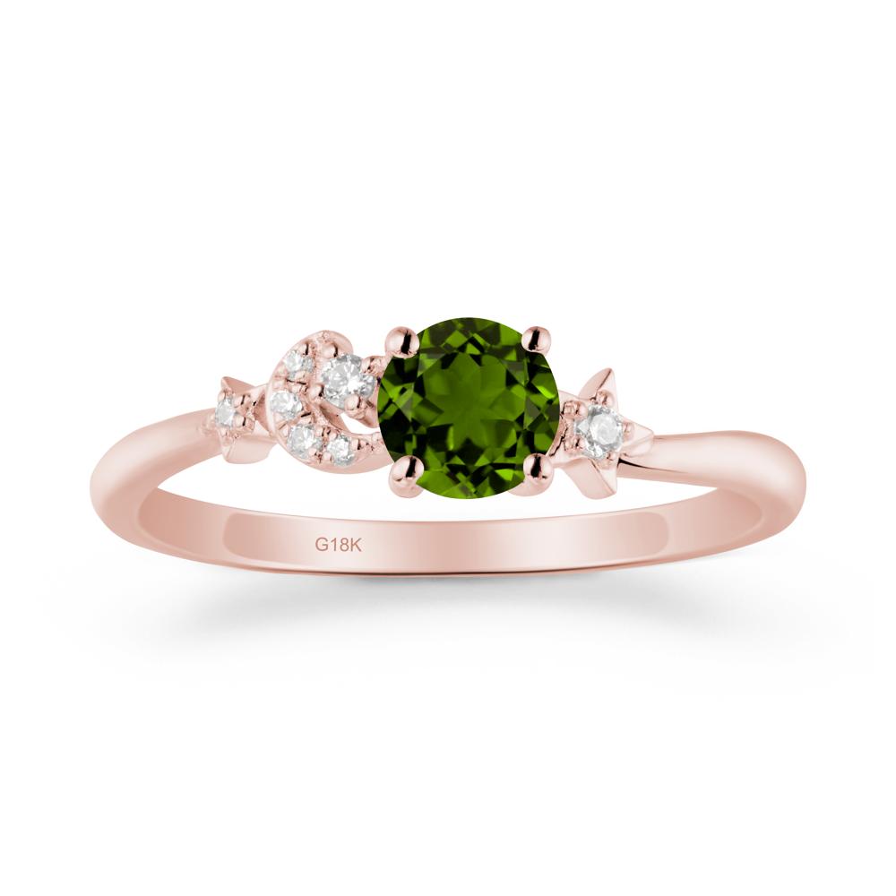 Moon and Pentacle Diopside Ring - LUO Jewelry #metal_18k rose gold