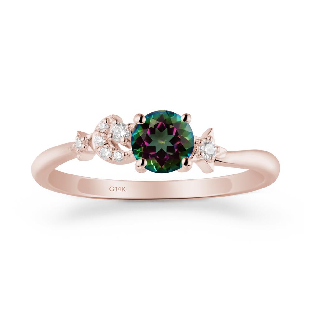 Moon and Pentacle Mystic Topaz Ring - LUO Jewelry #metal_14k rose gold