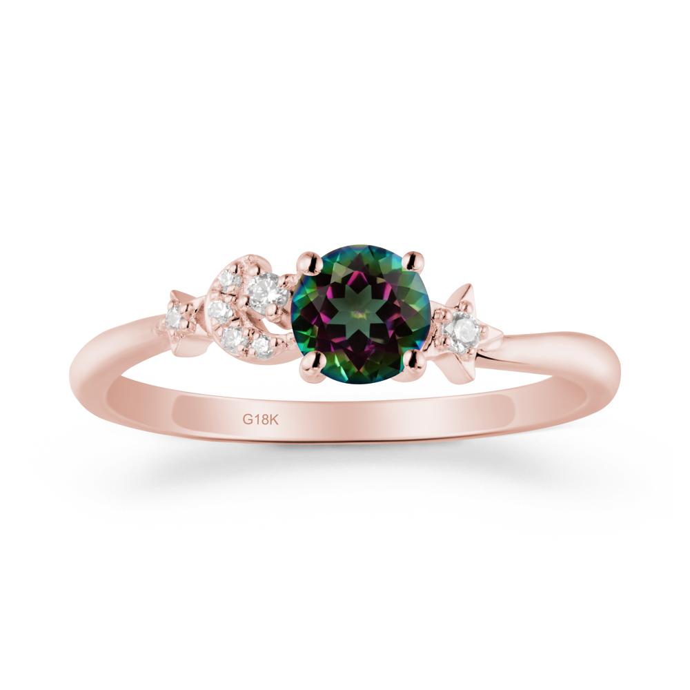Moon and Pentacle Mystic Topaz Ring - LUO Jewelry #metal_18k rose gold