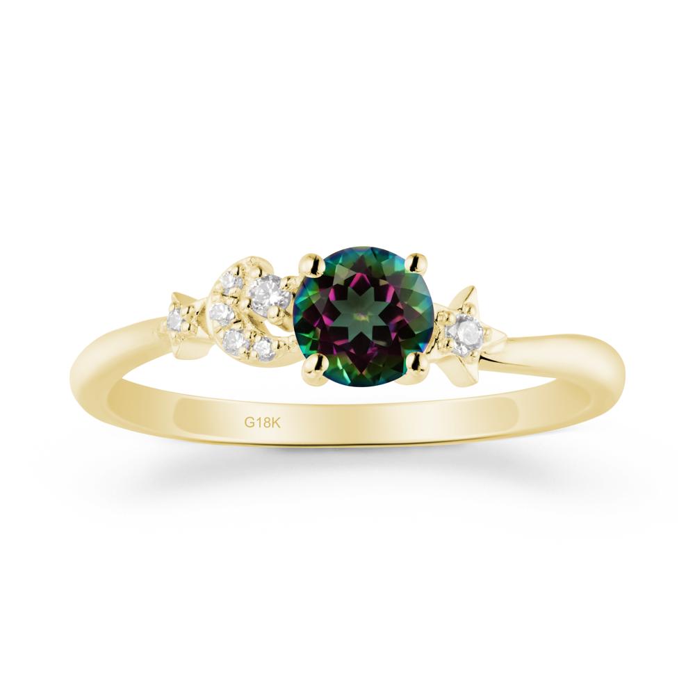 Moon and Pentacle Mystic Topaz Ring - LUO Jewelry #metal_18k yellow gold