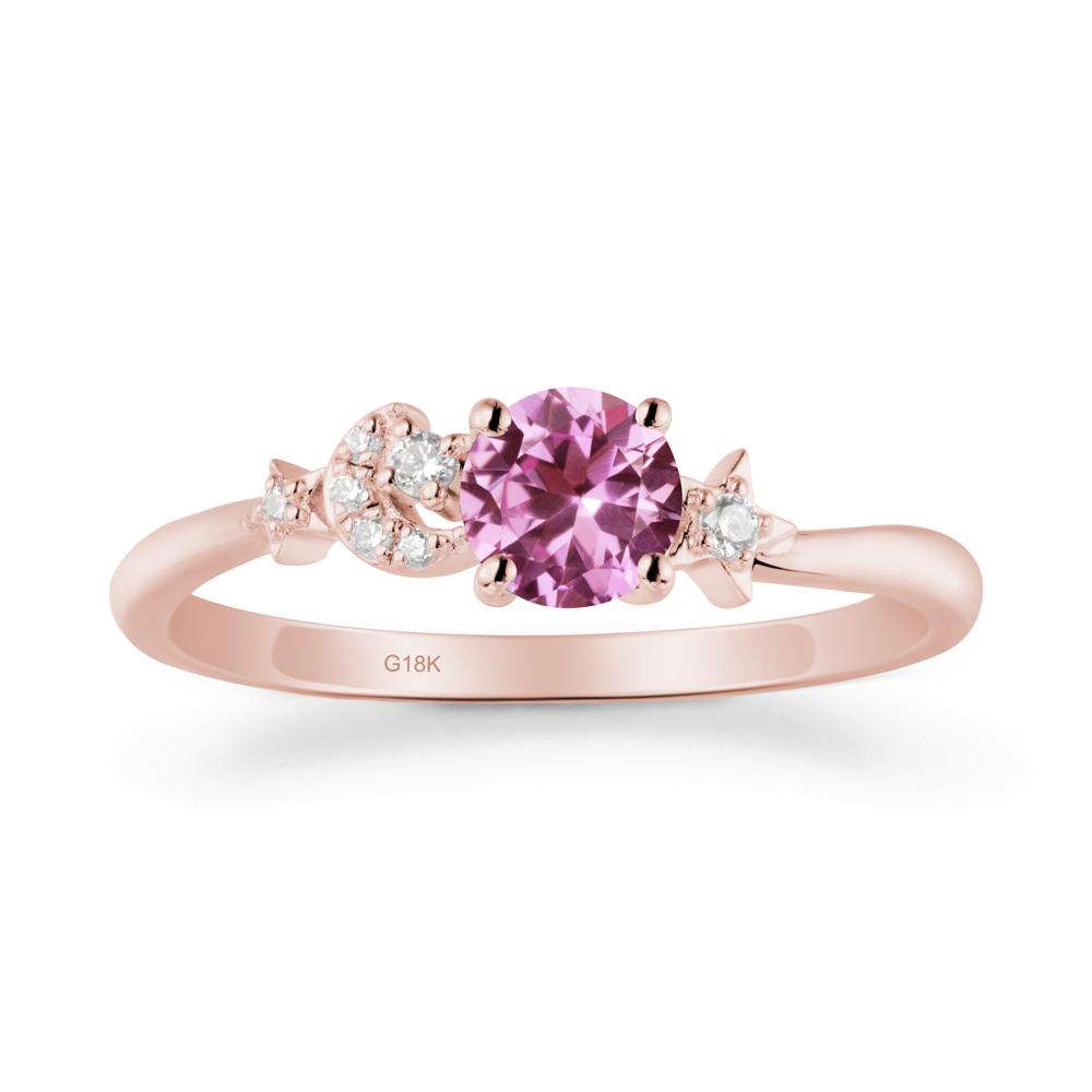 Moon and Pentacle Pink Sapphire Ring - LUO Jewelry #metal_18k rose gold