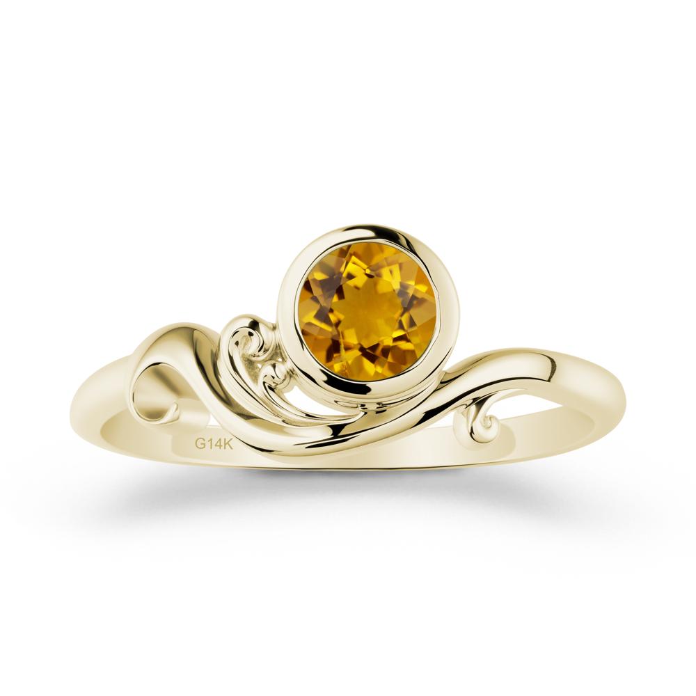 Citrine Ring with Bezel Setting - LUO Jewelry #metal_14k yellow gold