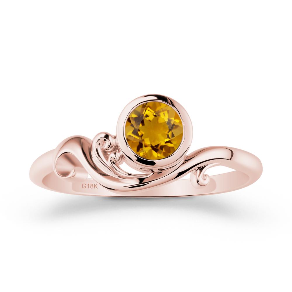 Citrine Ring with Bezel Setting - LUO Jewelry #metal_18k rose gold