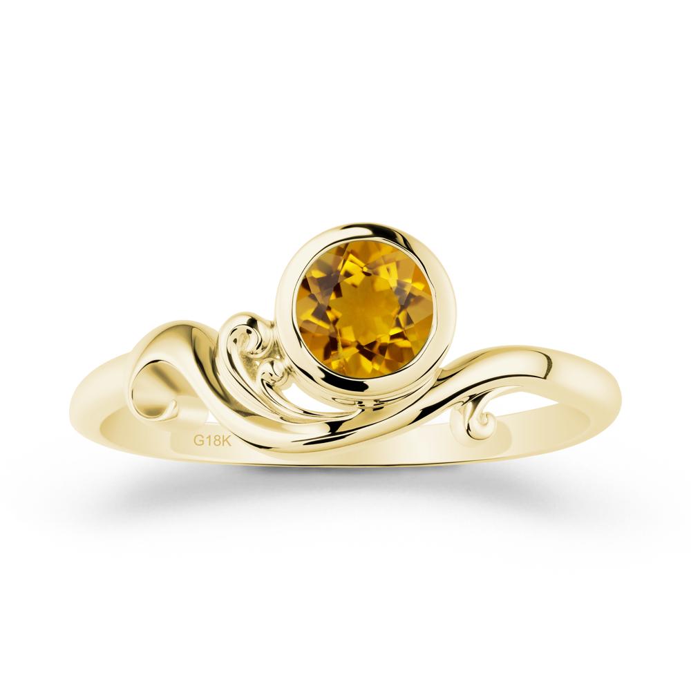 Citrine Ring with Bezel Setting - LUO Jewelry #metal_18k yellow gold