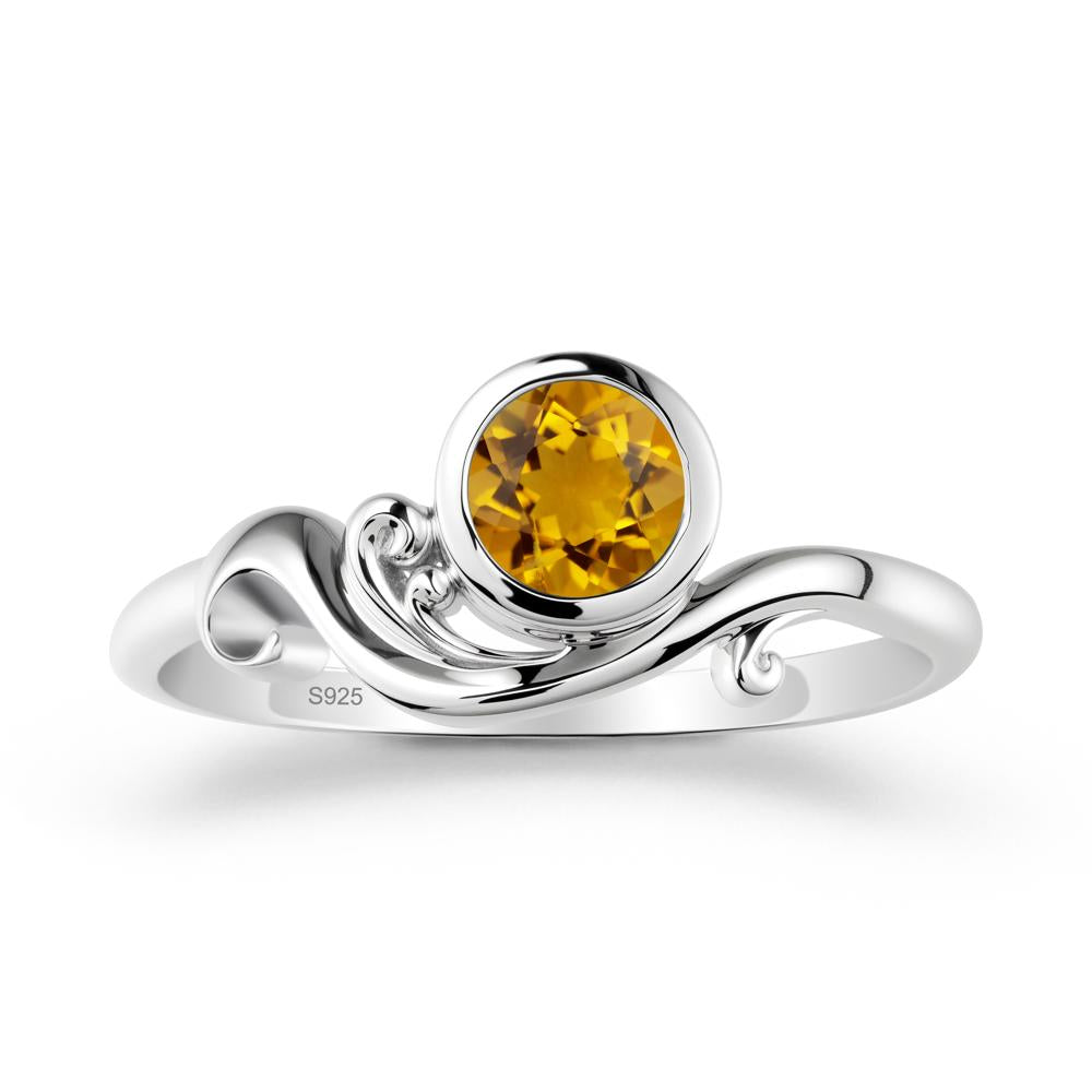 Citrine Ring with Bezel Setting - LUO Jewelry #metal_sterling silver