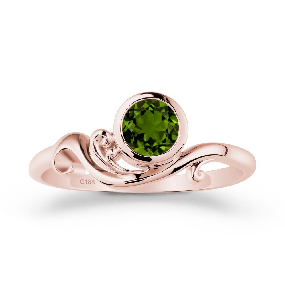 Diopside Ring with Bezel Setting - LUO Jewelry #metal_18k rose gold