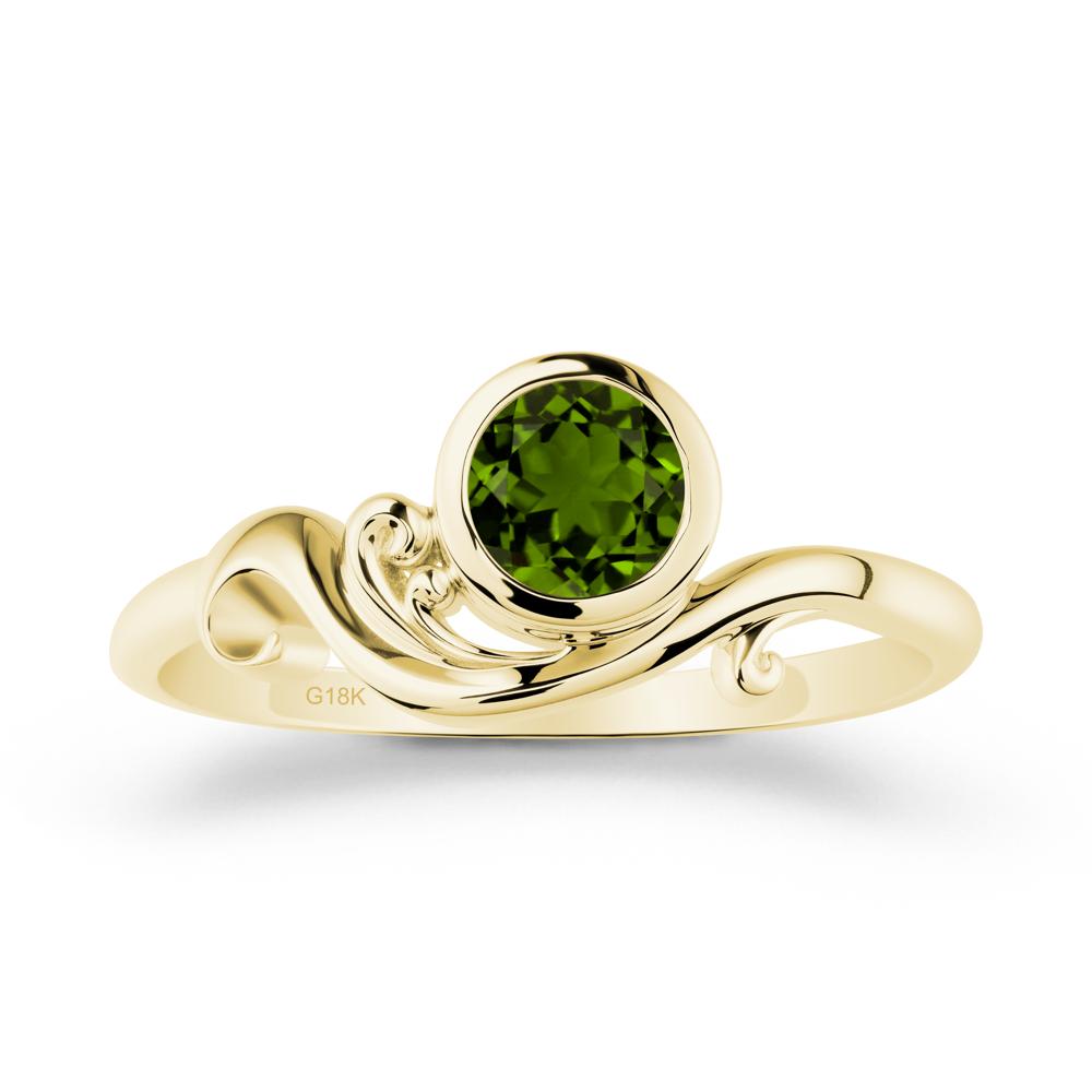 Diopside Ring with Bezel Setting - LUO Jewelry #metal_18k yellow gold