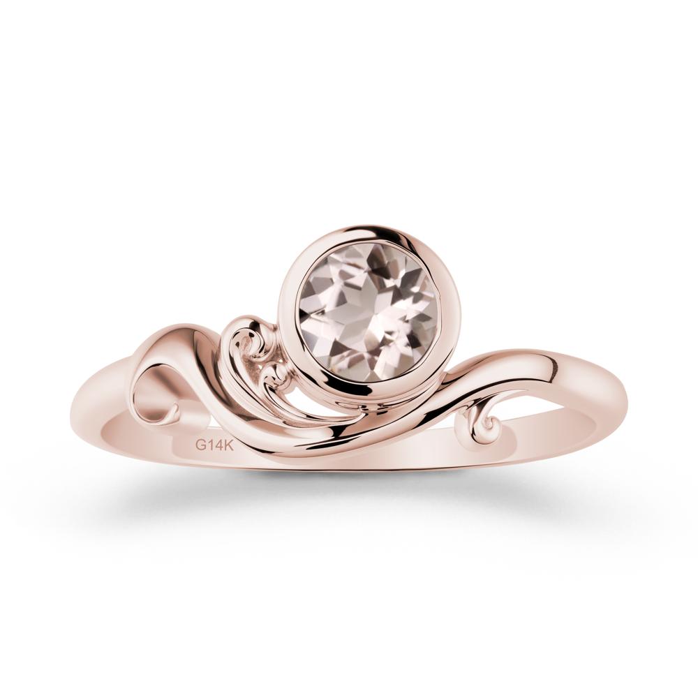 Morganite Ring with Bezel Setting - LUO Jewelry #metal_14k rose gold