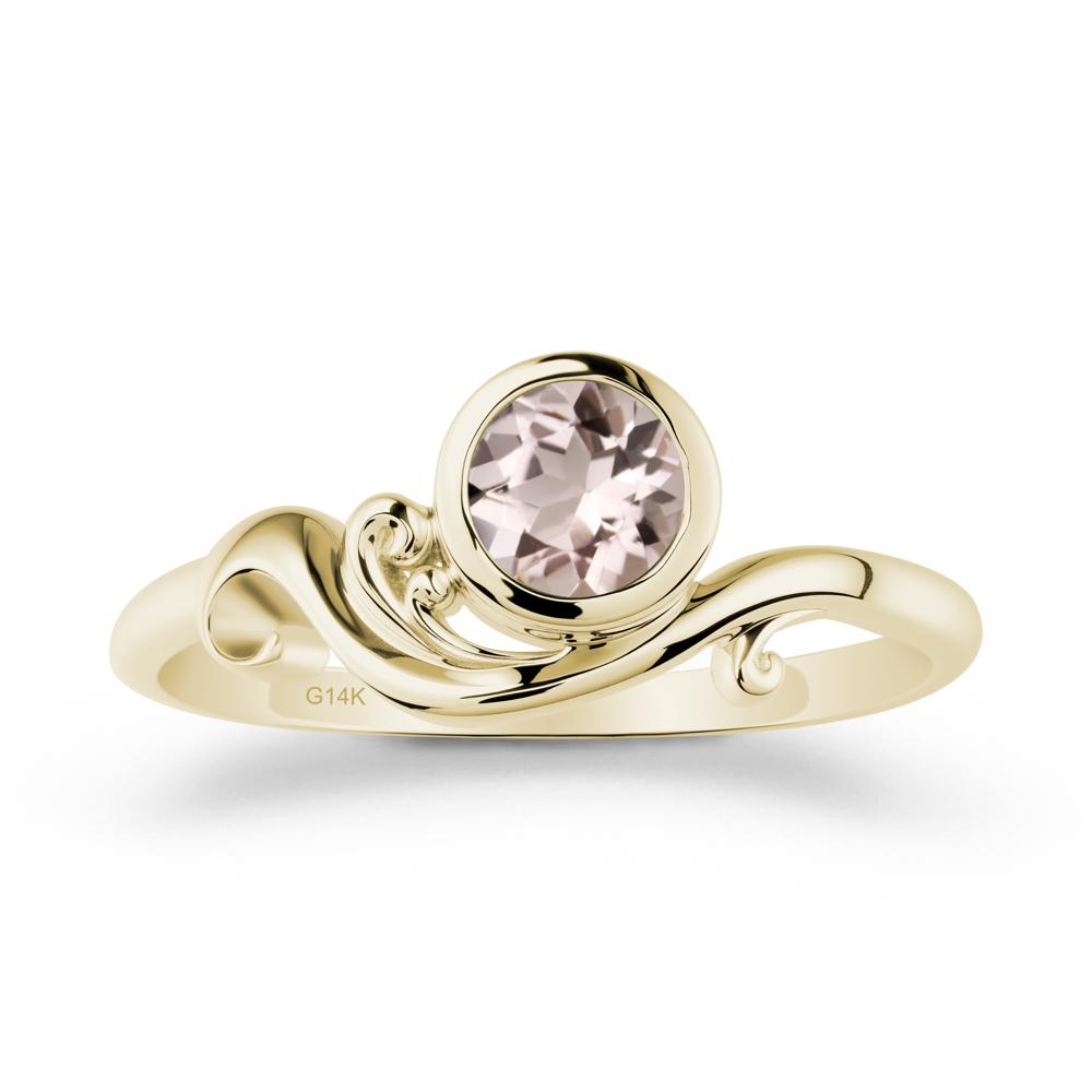 Morganite Ring with Bezel Setting - LUO Jewelry #metal_14k yellow gold
