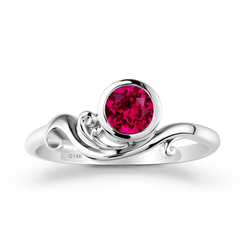 Ruby Ring with Bezel Setting - LUO Jewelry #metal_14k white gold