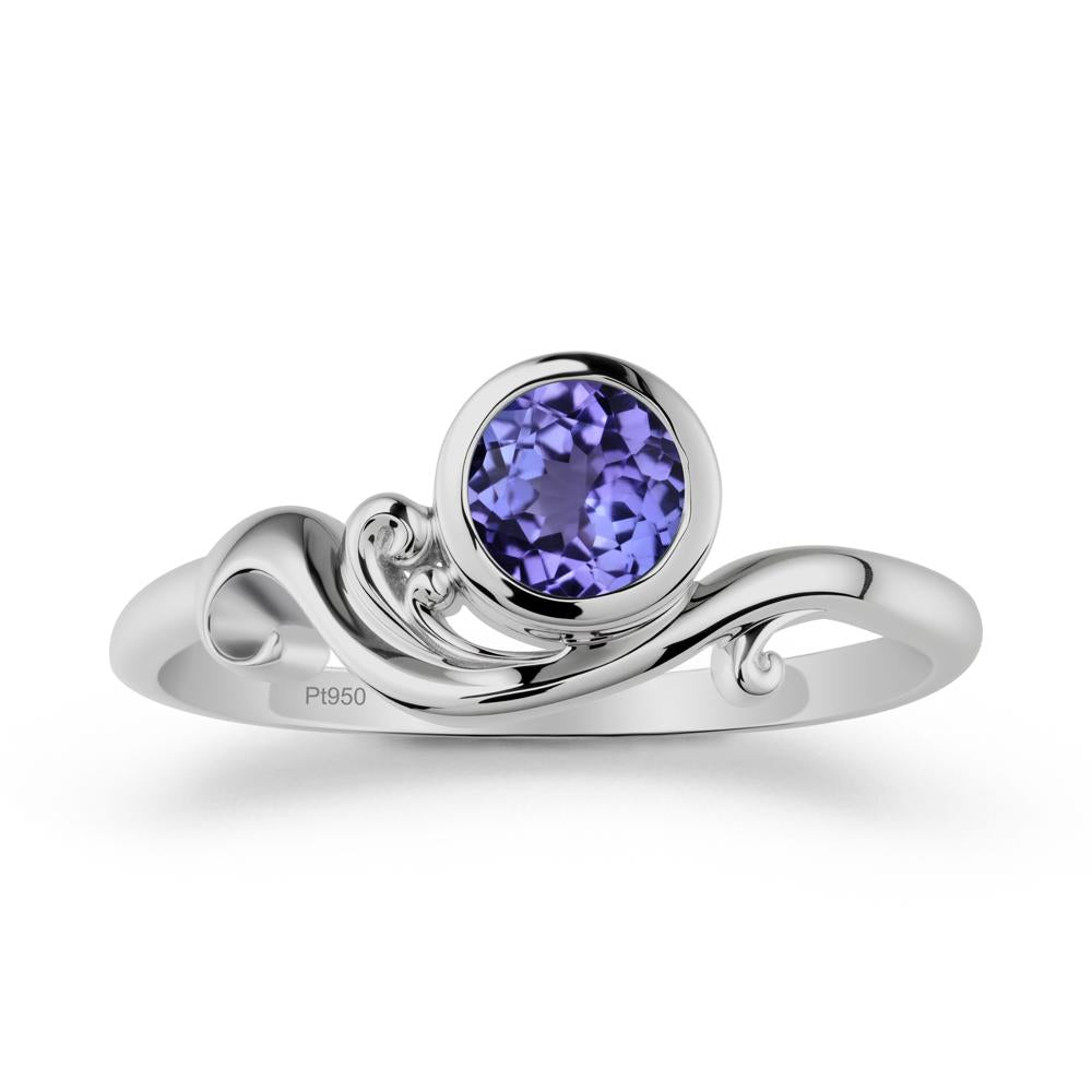 Unique Tanzanite Wave Ring - LUO Jewelry #metal_platinum