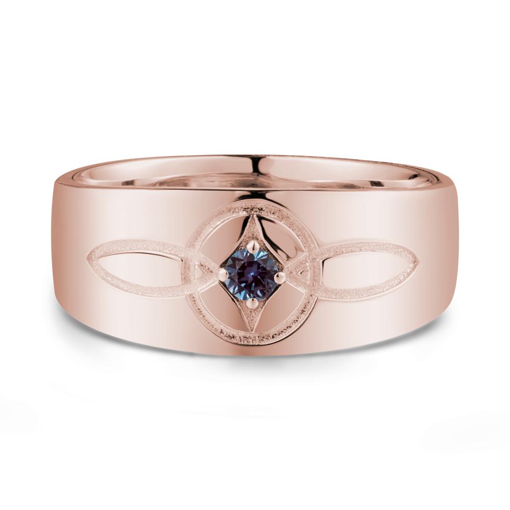 Celtic Knot Alexandrite Man Ring - LUO Jewelry #metal_14k rose gold