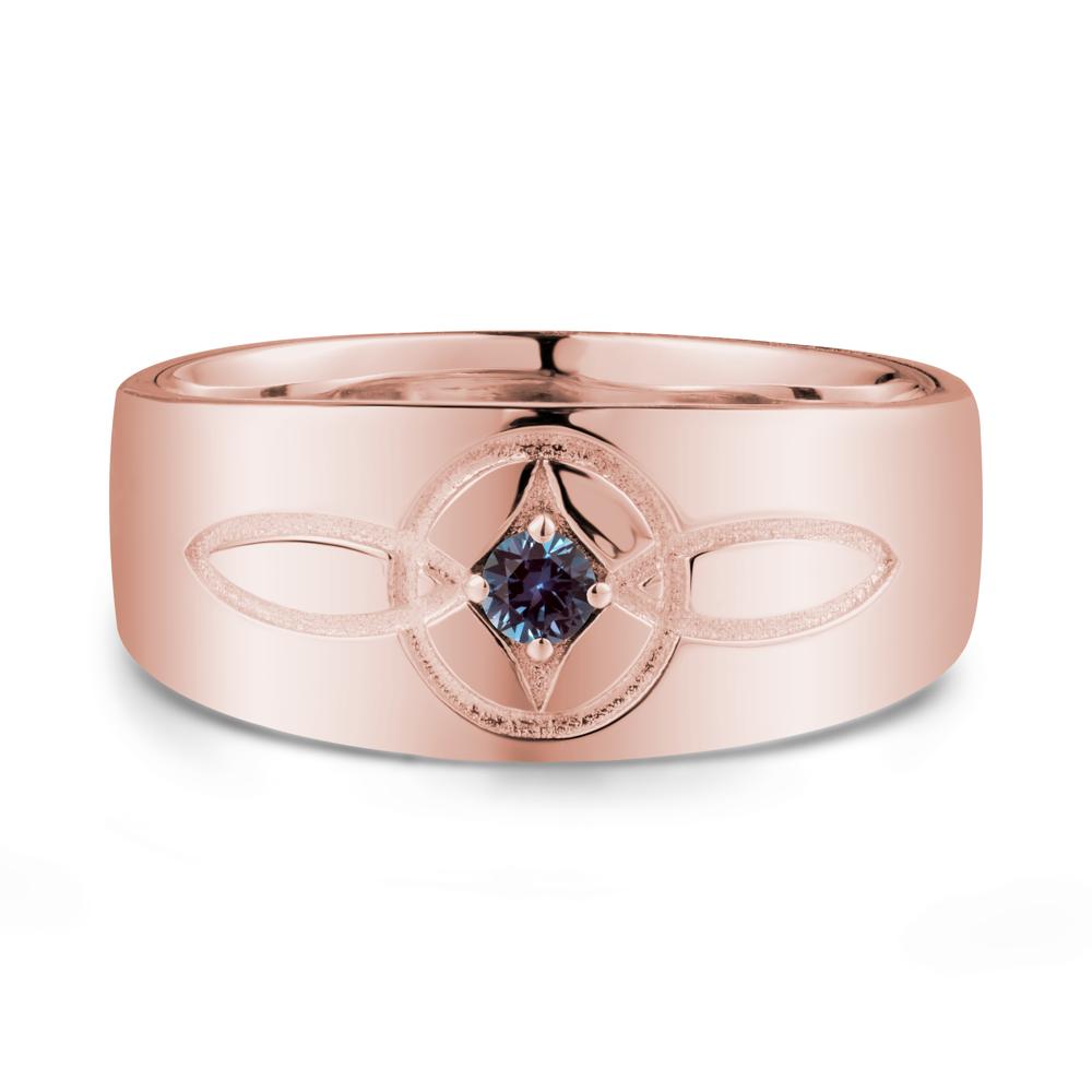 Celtic Knot Alexandrite Man Ring - LUO Jewelry #metal_18k rose gold