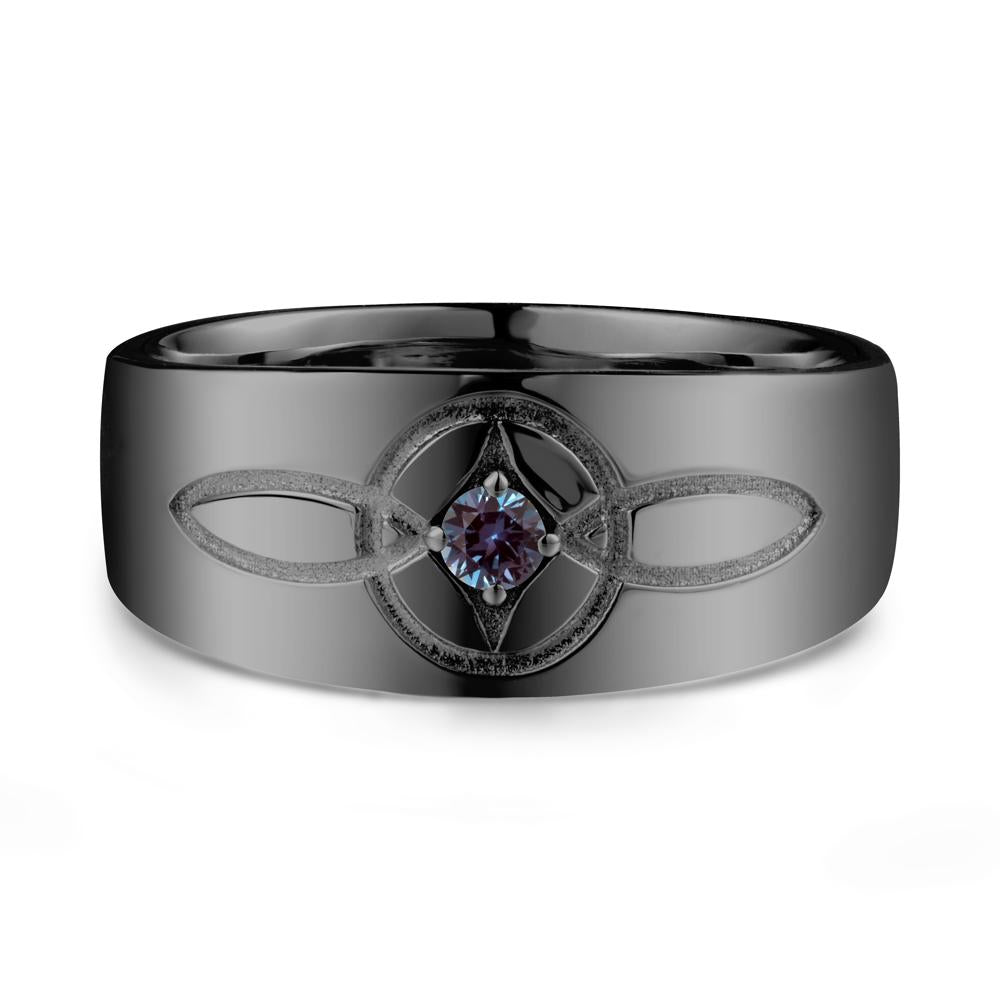 Celtic Knot Alexandrite Man Ring - LUO Jewelry #metal_black finish sterling silver