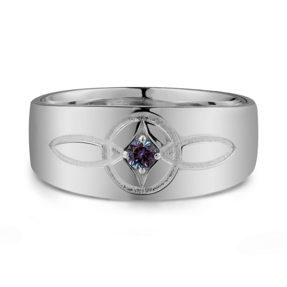Celtic Knot Alexandrite Man Ring - LUO Jewelry #metal_platinum