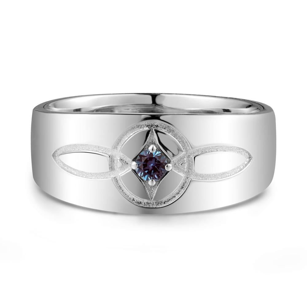 Celtic Knot Alexandrite Man Ring - LUO Jewelry #metal_sterling silver