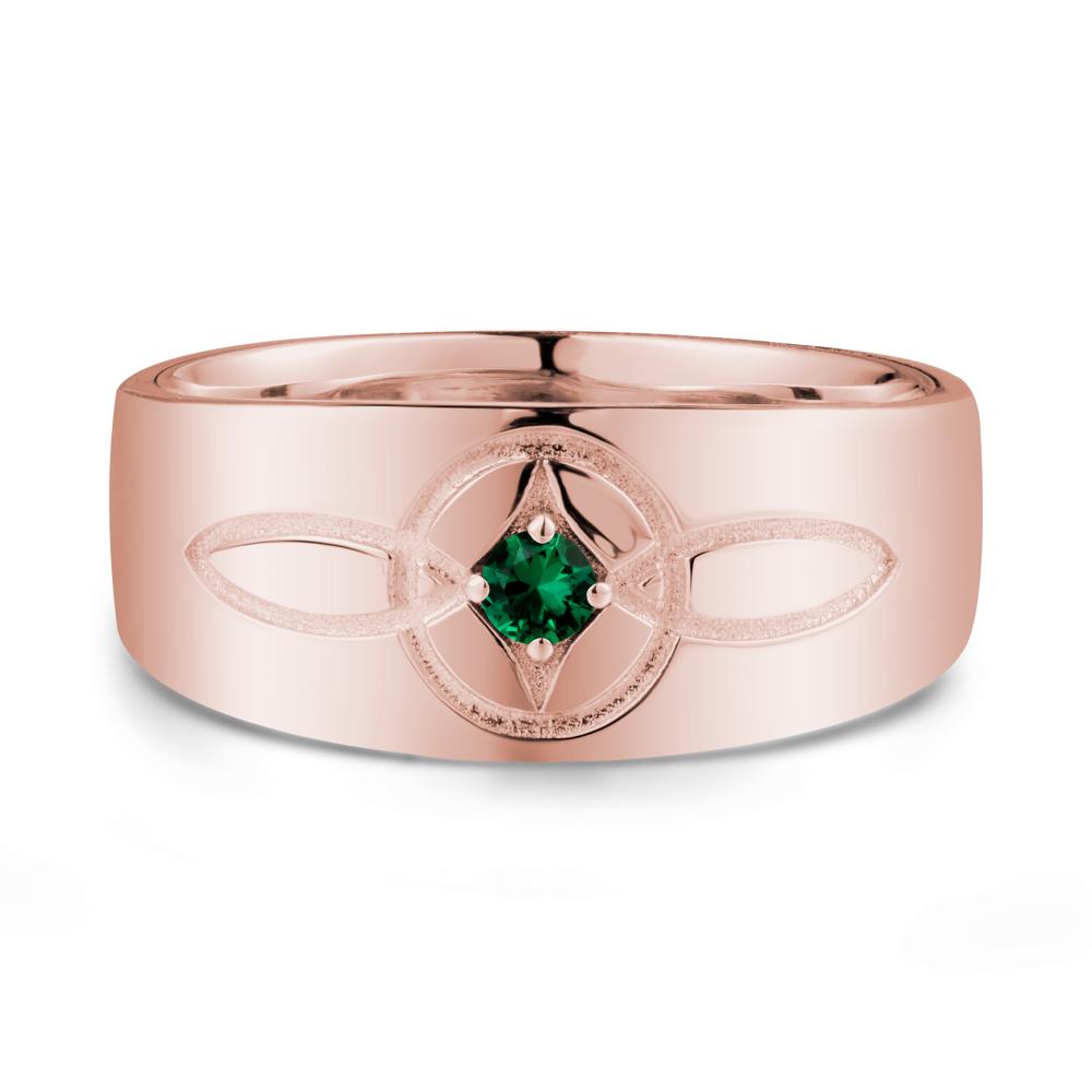 Celtic Knot Emerald Man Ring - LUO Jewelry #metal_18k rose gold