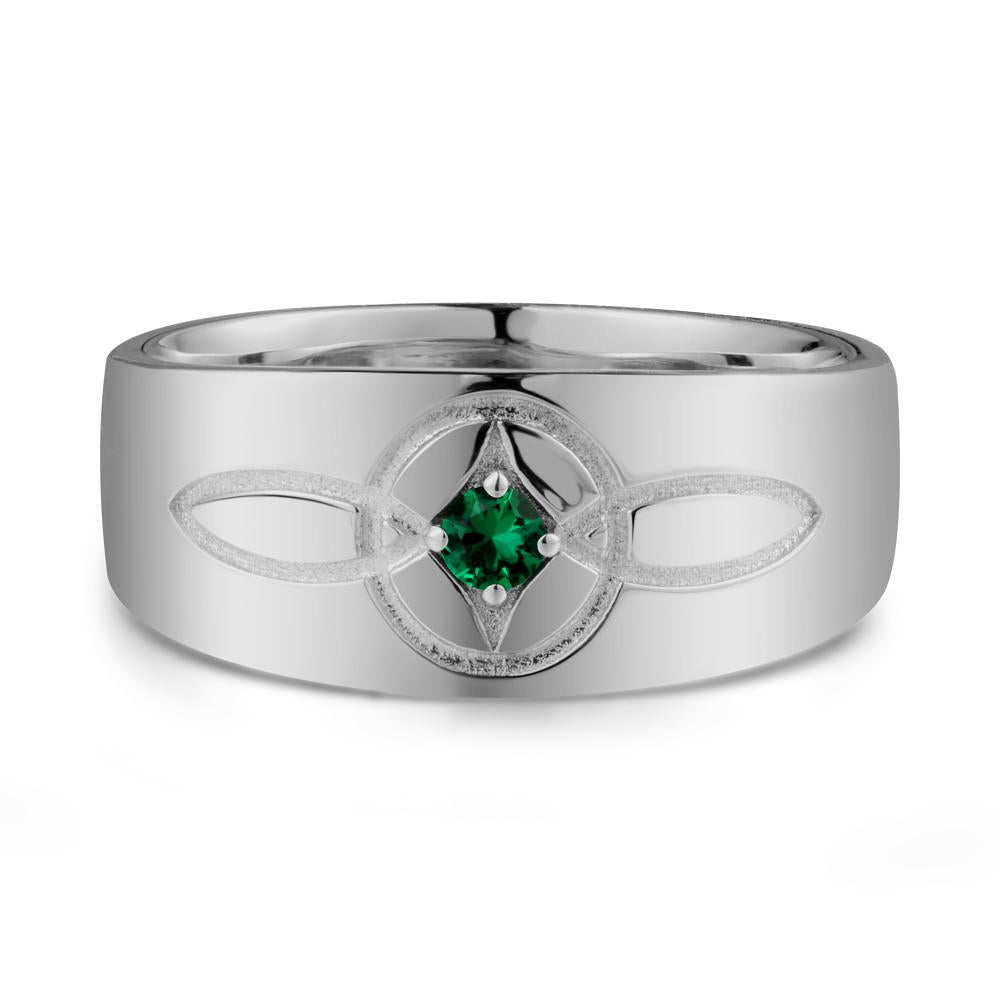 Celtic Knot Emerald Man Ring - LUO Jewelry #metal_platinum