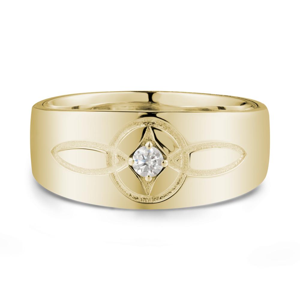 Celtic Knot Moissanite Man Ring - LUO Jewelry #metal_14k yellow gold