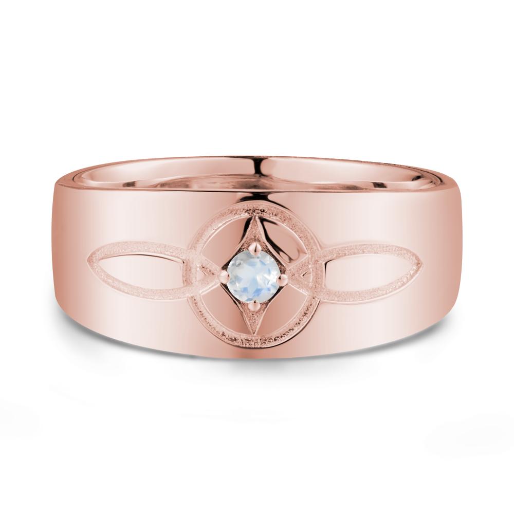 Wide Band Moonstone Ring with Celtic Knot - LUO Jewelry #metal_18k rose gold