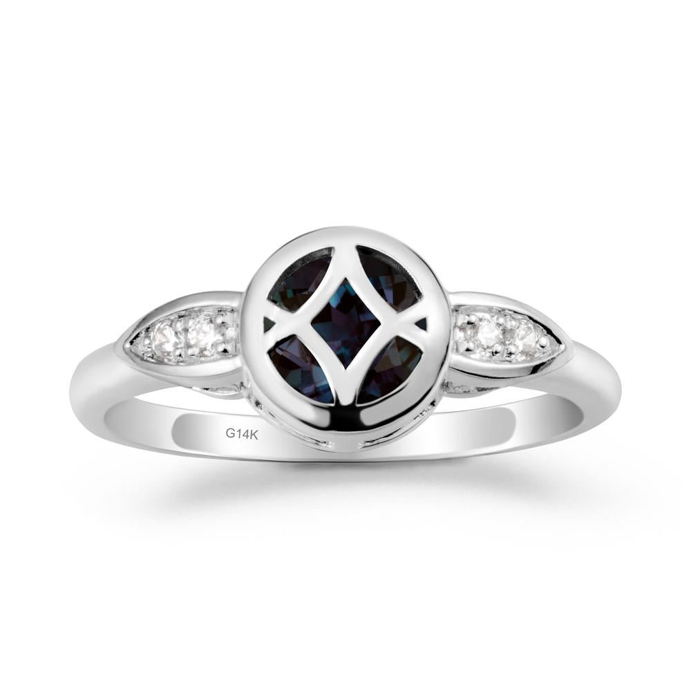 Celtic Knot Alexandrite Ring for Women - LUO Jewelry #metal_14k white gold