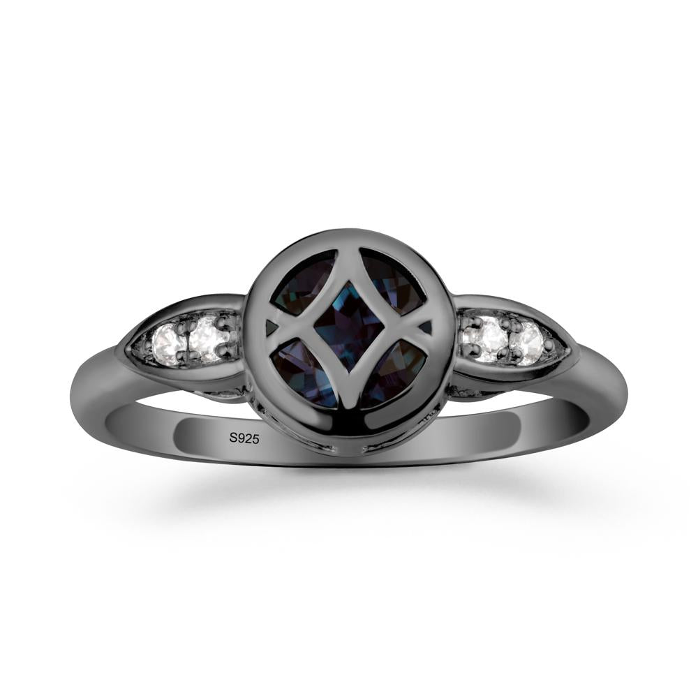 Celtic Knot Alexandrite Ring for Women - LUO Jewelry #metal_black finish sterling silver
