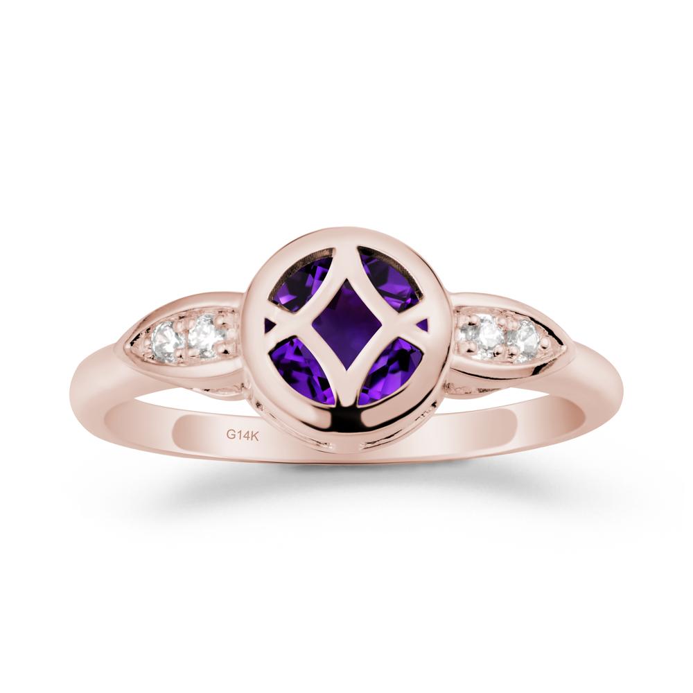 Amethyst Celtic Knot Ring - LUO Jewelry #metal_14k rose gold