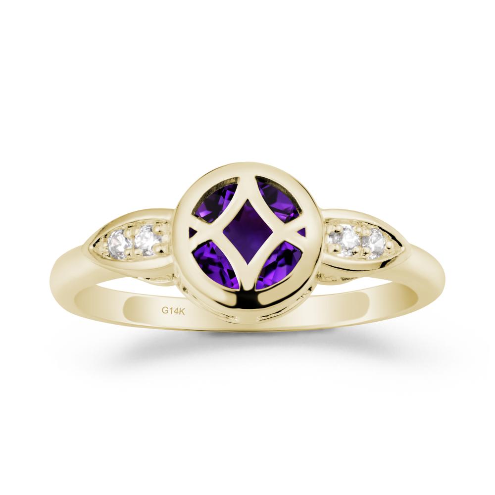 Amethyst Celtic Knot Ring - LUO Jewelry #metal_14k yellow gold