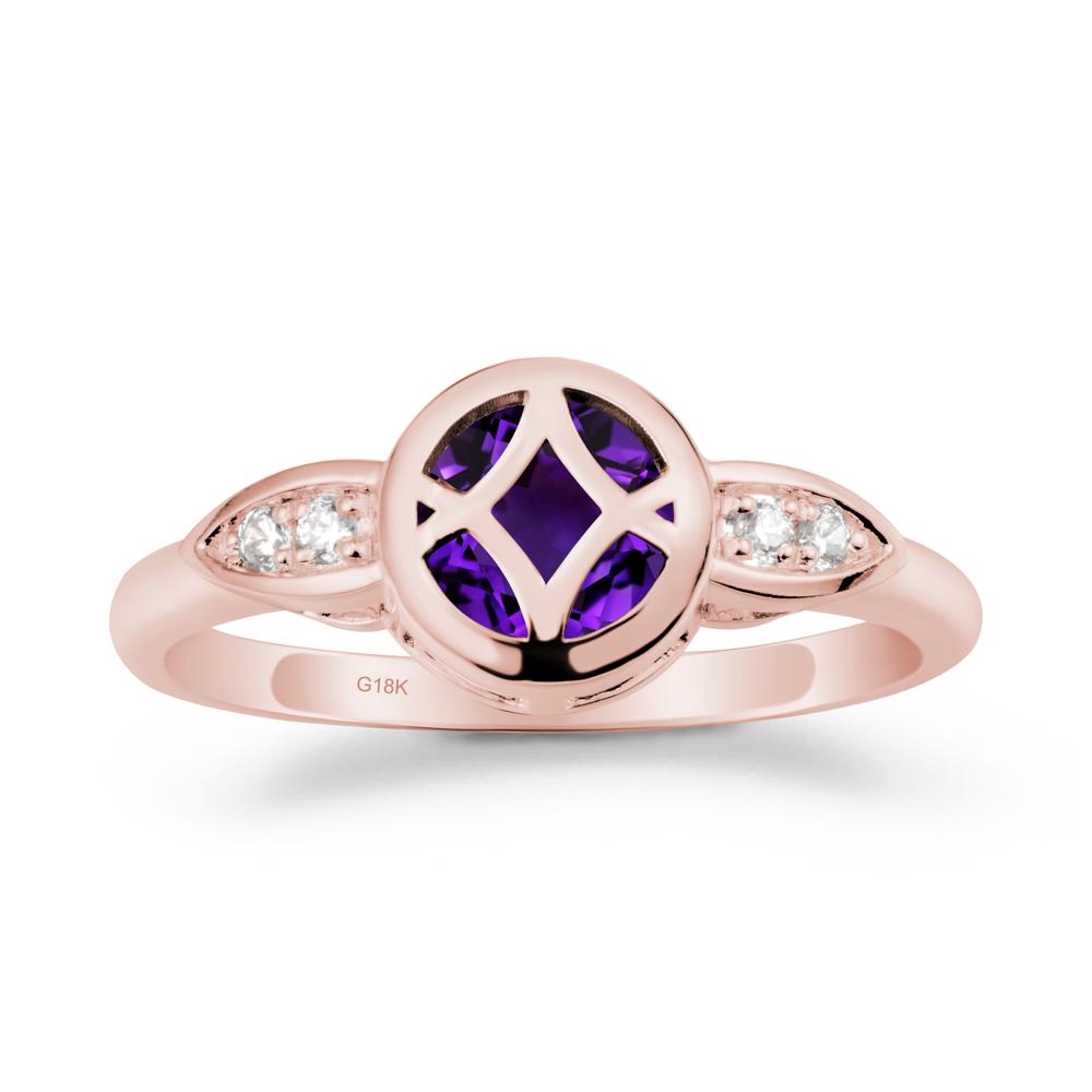 Amethyst Celtic Knot Ring - LUO Jewelry #metal_18k rose gold