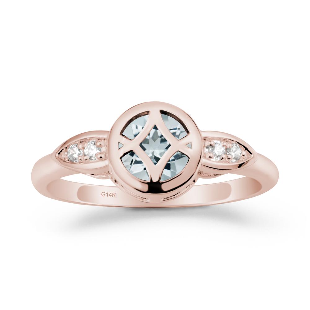 Celtic Knot Aquamarine Engagement Ring - LUO Jewelry #metal_14k rose gold