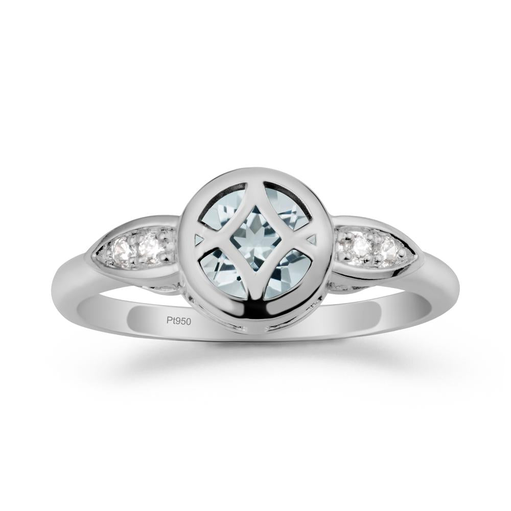 Celtic Knot Aquamarine Engagement Ring - LUO Jewelry #metal_platinum