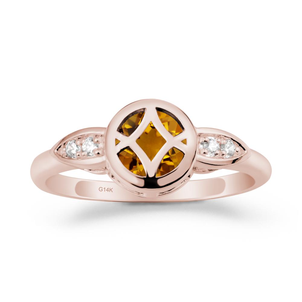 Citrine Celtic Knot Ring - LUO Jewelry #metal_14k rose gold