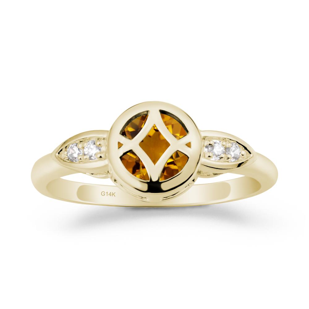 Citrine Celtic Knot Ring - LUO Jewelry #metal_14k yellow gold