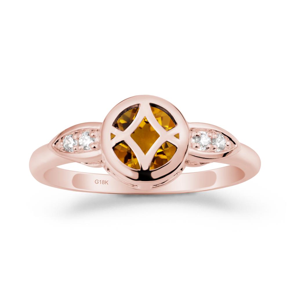Citrine Celtic Knot Ring - LUO Jewelry #metal_18k rose gold