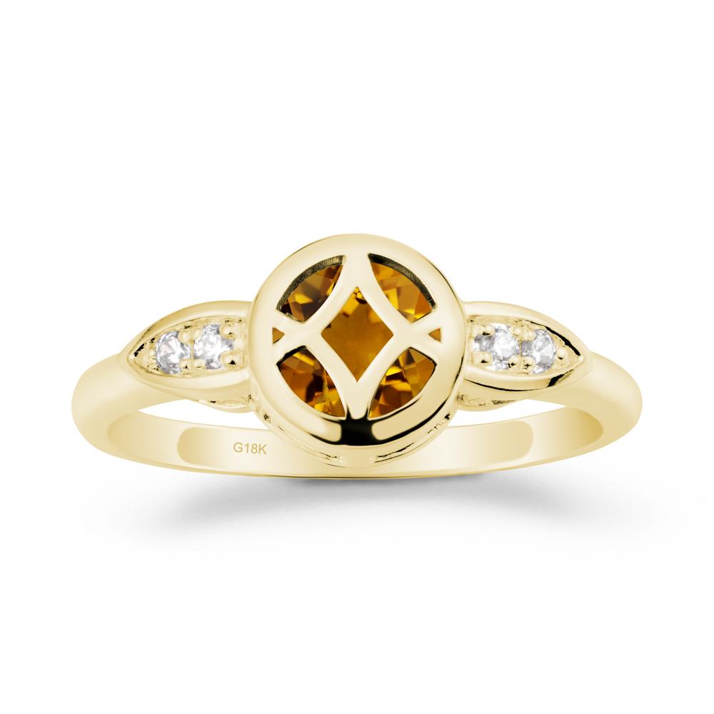 Citrine Celtic Knot Ring - LUO Jewelry #metal_18k yellow gold