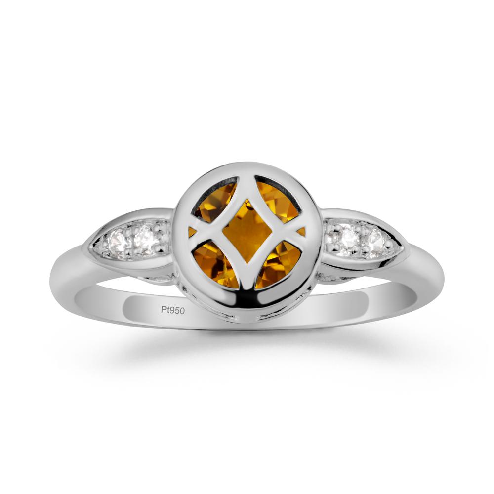 Citrine Celtic Knot Ring - LUO Jewelry #metal_platinum