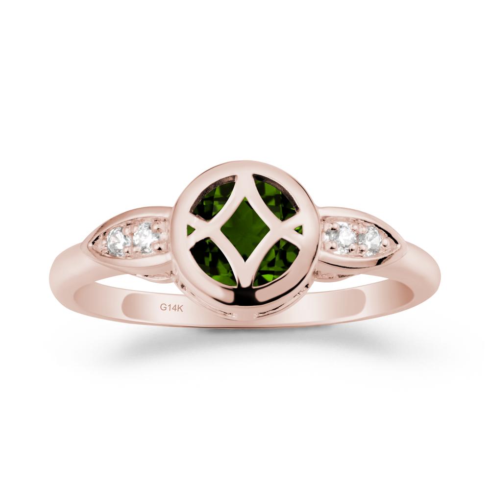 Celtic Knot Diopside Ring for Women - LUO Jewelry #metal_14k rose gold
