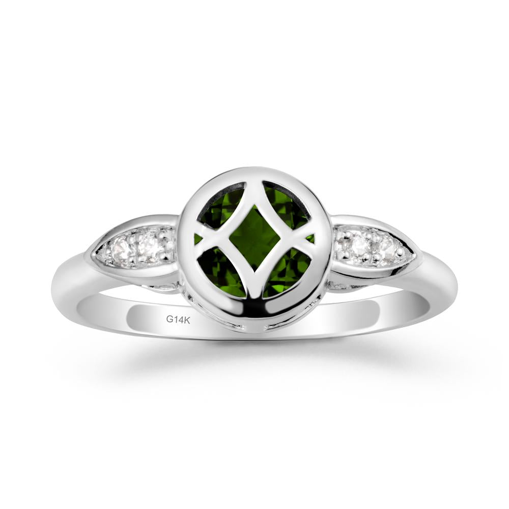 Celtic Knot Diopside Ring for Women - LUO Jewelry #metal_14k white gold