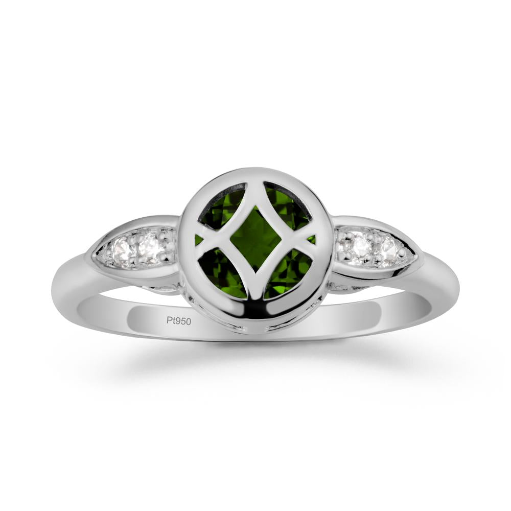 Celtic Knot Diopside Ring for Women - LUO Jewelry #metal_platinum