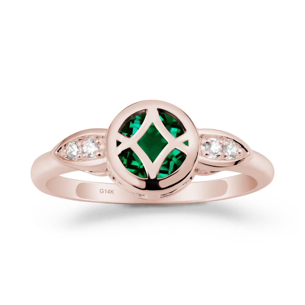 Emerald Celtic Knot Ring - LUO Jewelry #metal_14k rose gold