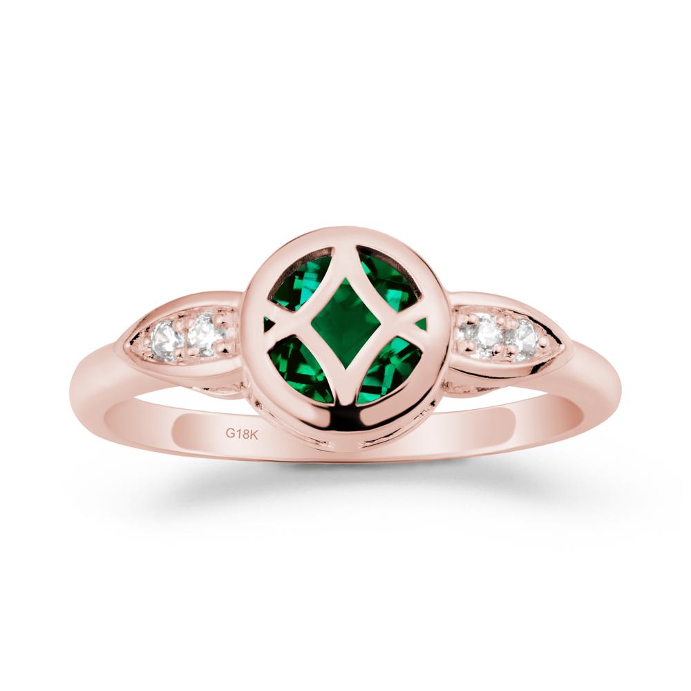 Emerald Celtic Knot Ring - LUO Jewelry #metal_18k rose gold