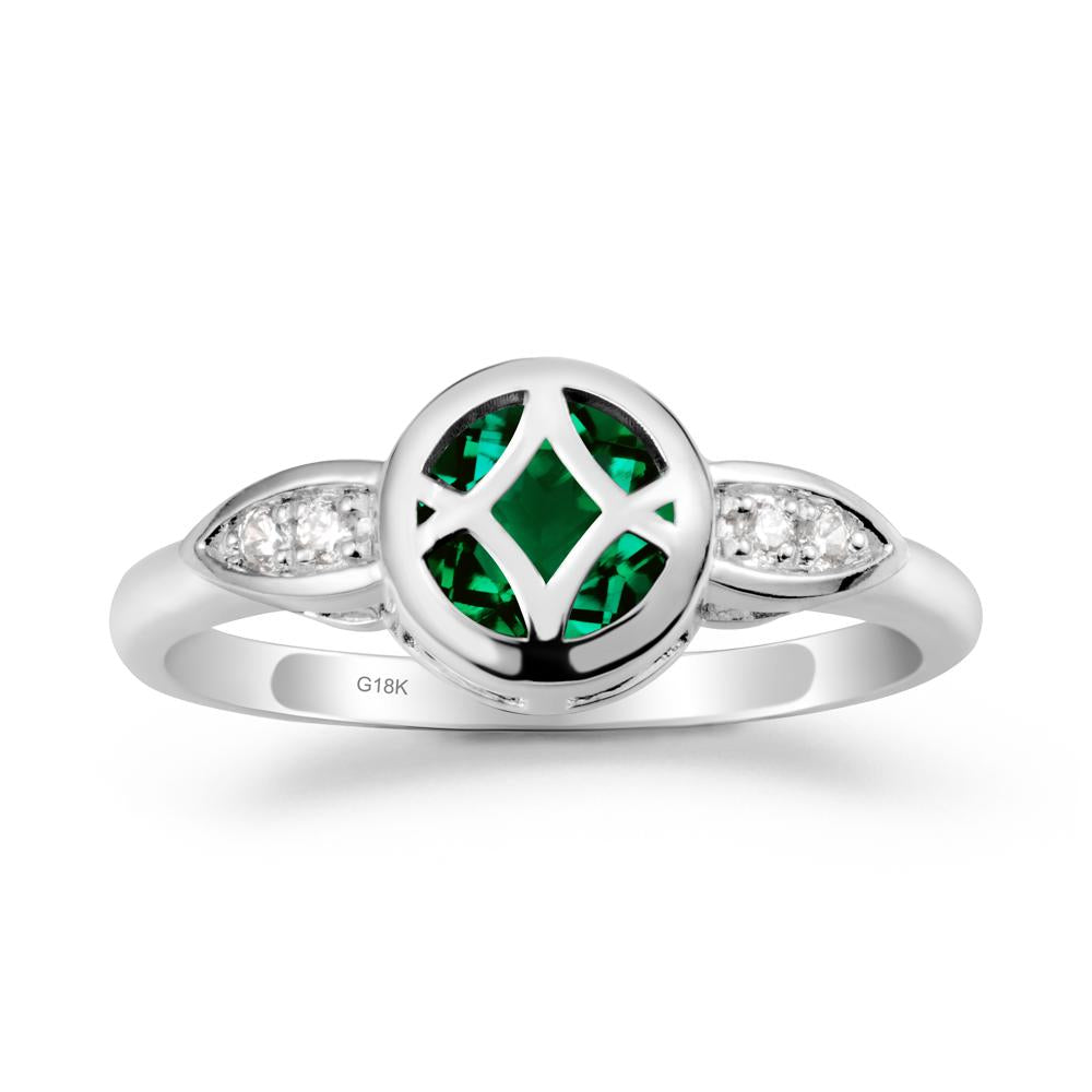 Emerald Celtic Knot Ring - LUO Jewelry #metal_18k white gold