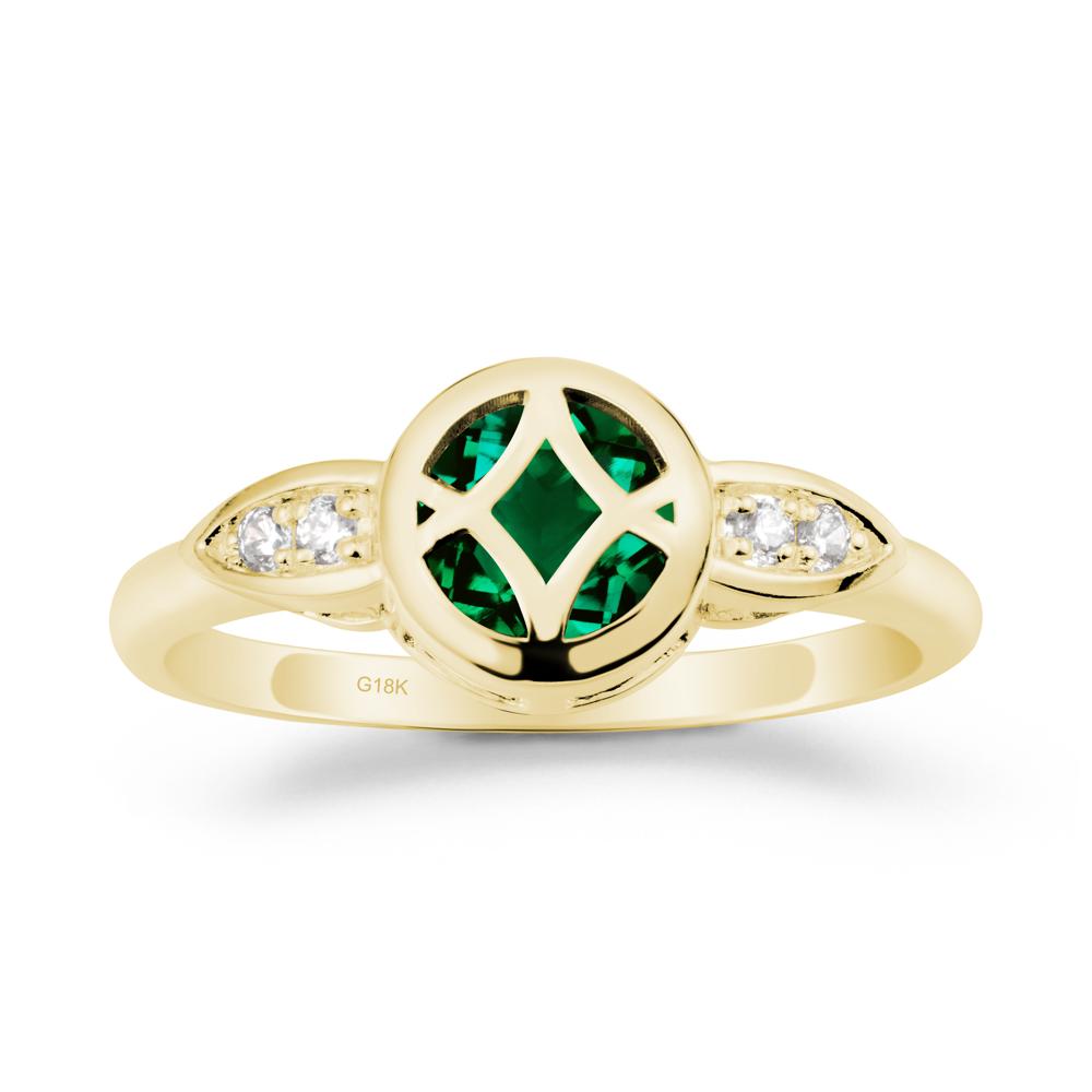 Emerald Celtic Knot Ring - LUO Jewelry #metal_18k yellow gold