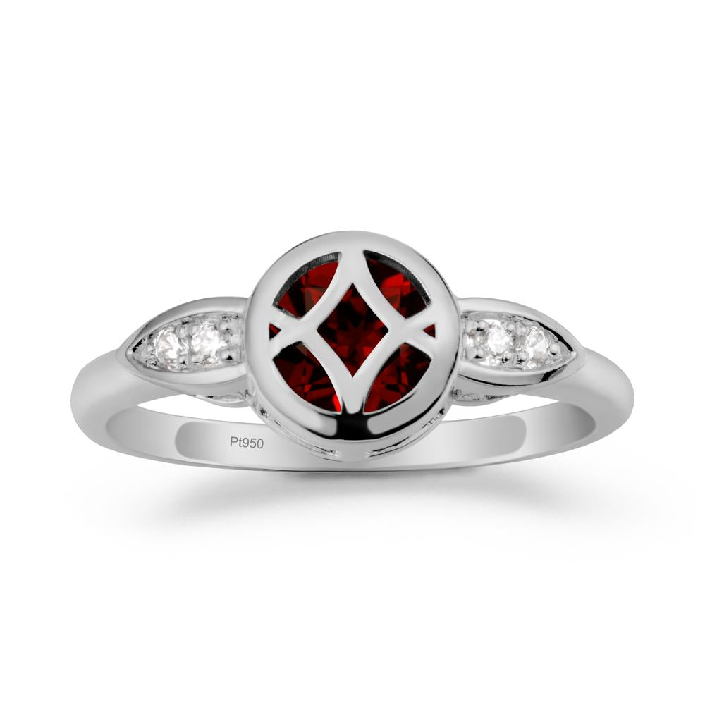 Celtic Knot Garnet Engagement Ring - LUO Jewelry #metal_platinum