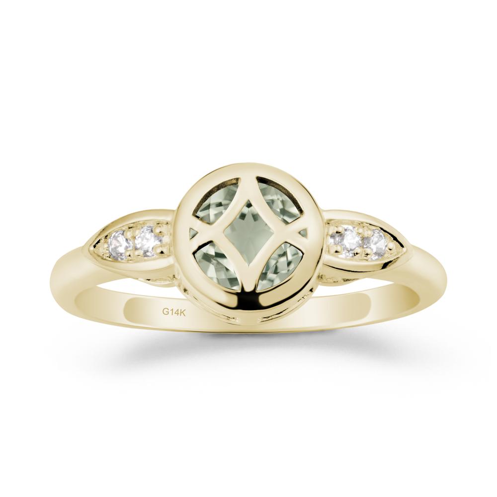 Celtic Knot Green Amethyst Ring for Women - LUO Jewelry #metal_14k yellow gold