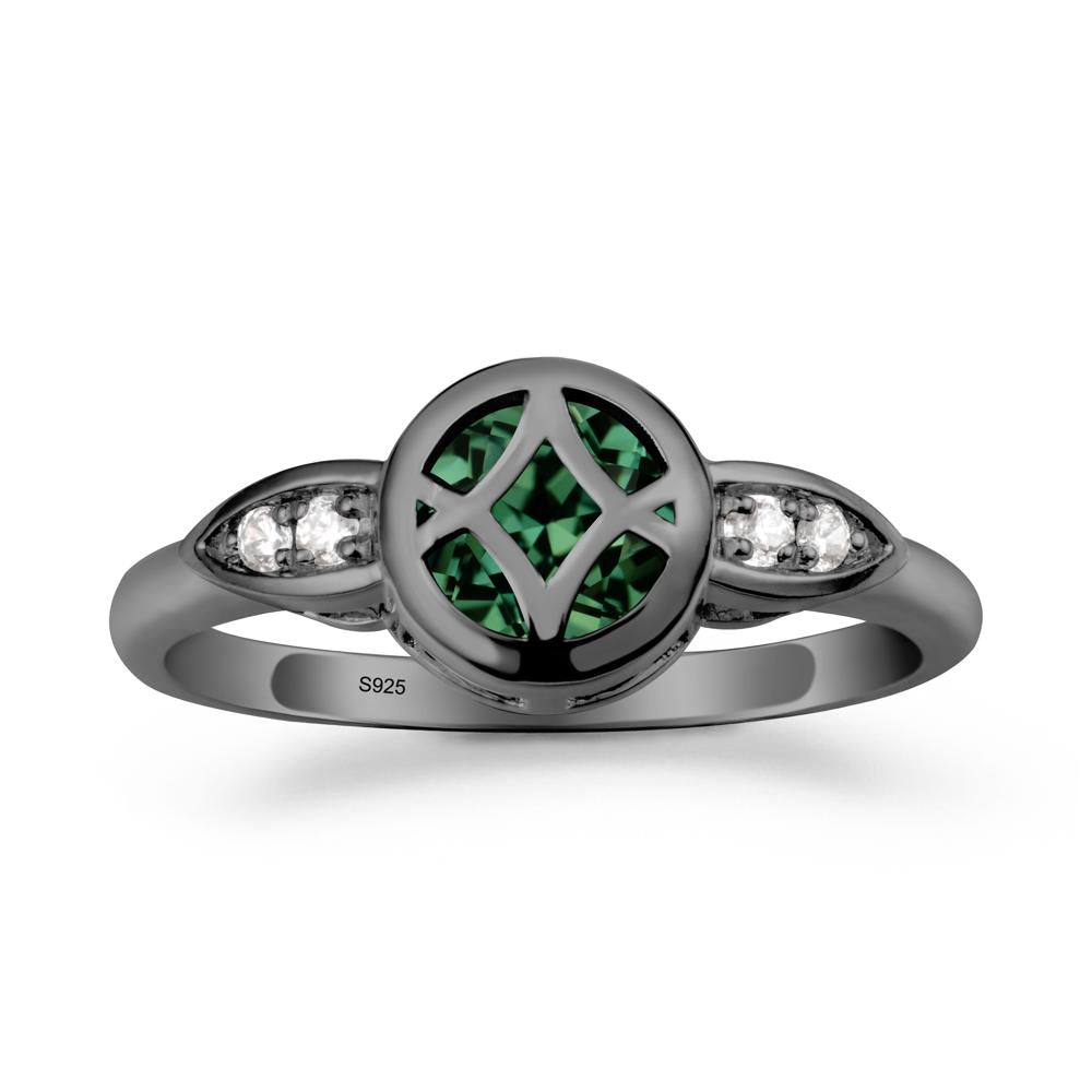 Green Sapphire Celtic Knot Ring - LUO Jewelry #metal_black finish sterling silver