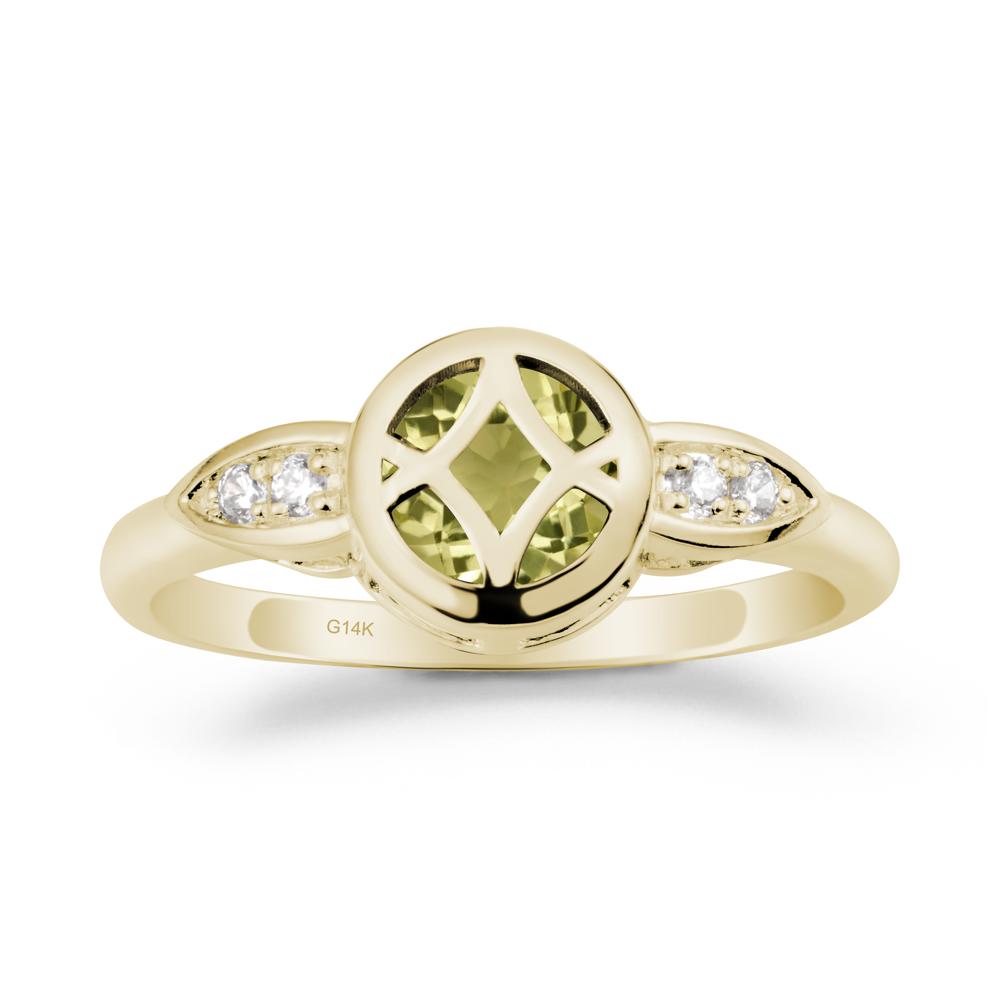 Celtic Knot Lemon Quartz Engagement Ring - LUO Jewelry #metal_14k yellow gold
